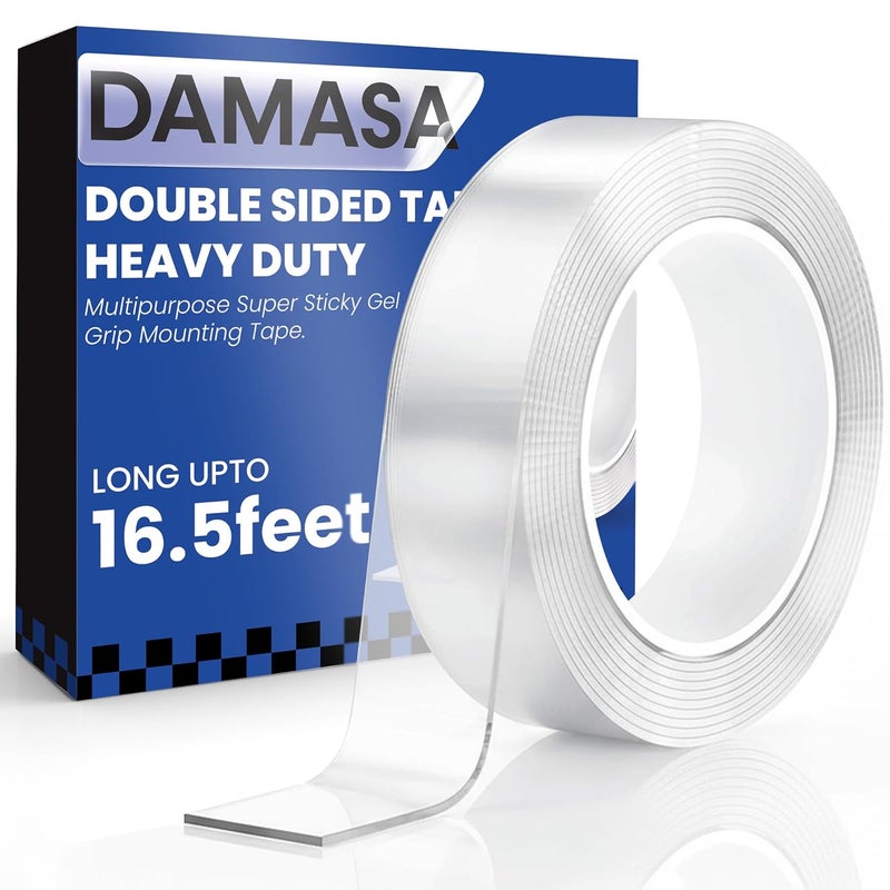 DMAASA Double Sided Tape Heavy Duty Nano Tape for Strong Adhesion & Picture Hanging, 1.18" x 198" Long Clear Mounting Tape Adhesive Tape for Reliable, Mess-Free Application (16.5 Feet) - Image 1